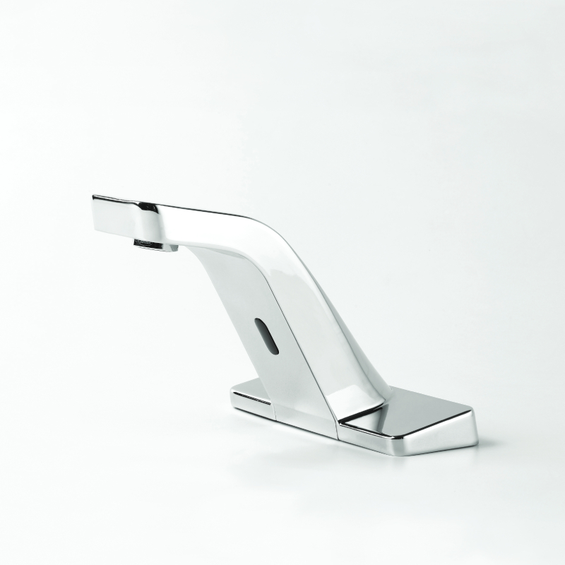 Touchless Faucets - Deck Mounted Bathroom Faucet - Touch free electronic faucet for deck mounted installations with integrated panel Condor E_Bg_2_high