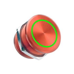 Basic Piezo Switch Electronically operated always open piezo switch. Aluminum Red anodized body. Red and Green LED indications