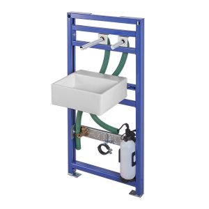 D28 DP Soap Water KE Iron Frame Set - A Complete soap & water system that includes a touch free soap dispenser and touch free faucet, activated by an IR sensor - D28 DP Soap & Water KE