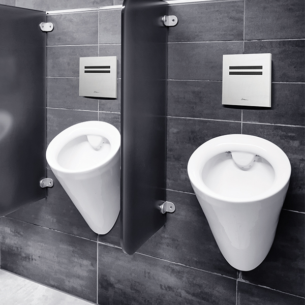 Nara 2030 K Touch Free electronic flush valve for urinals | Nara 2030 KE on site Automatic Flush Valve - Touch free electronic flush valve for urinals with iron mounting frame for wall hung urinal - Nara 2030 K on site