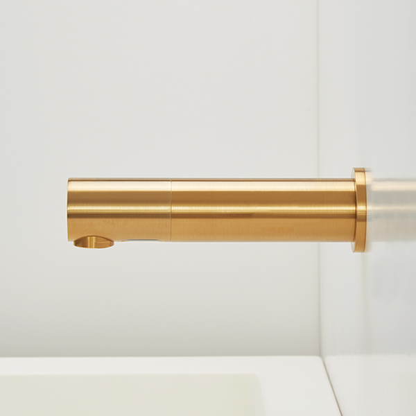 Tubular Touchless Wall Mounted Tap | Tubular PVD Gold Touchless Faucets - Wall Mounted Bathroom Faucet - Touch-free wall-mounted electronic faucet - Tubular PVD_Gold