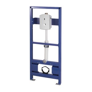 Venus Comfort 2032 K Touchless electronic flush valve for WC iron frame set - Touch free electronic flush valve for W.C. with iron mounting frame for wall hung toilet and a mechanical override push button - Venus Comfort 2032 K - Automatic Flush Valve