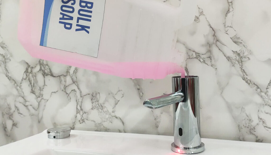 lotus Soap filling red Lotus Automatic Soap Dispenser _4
